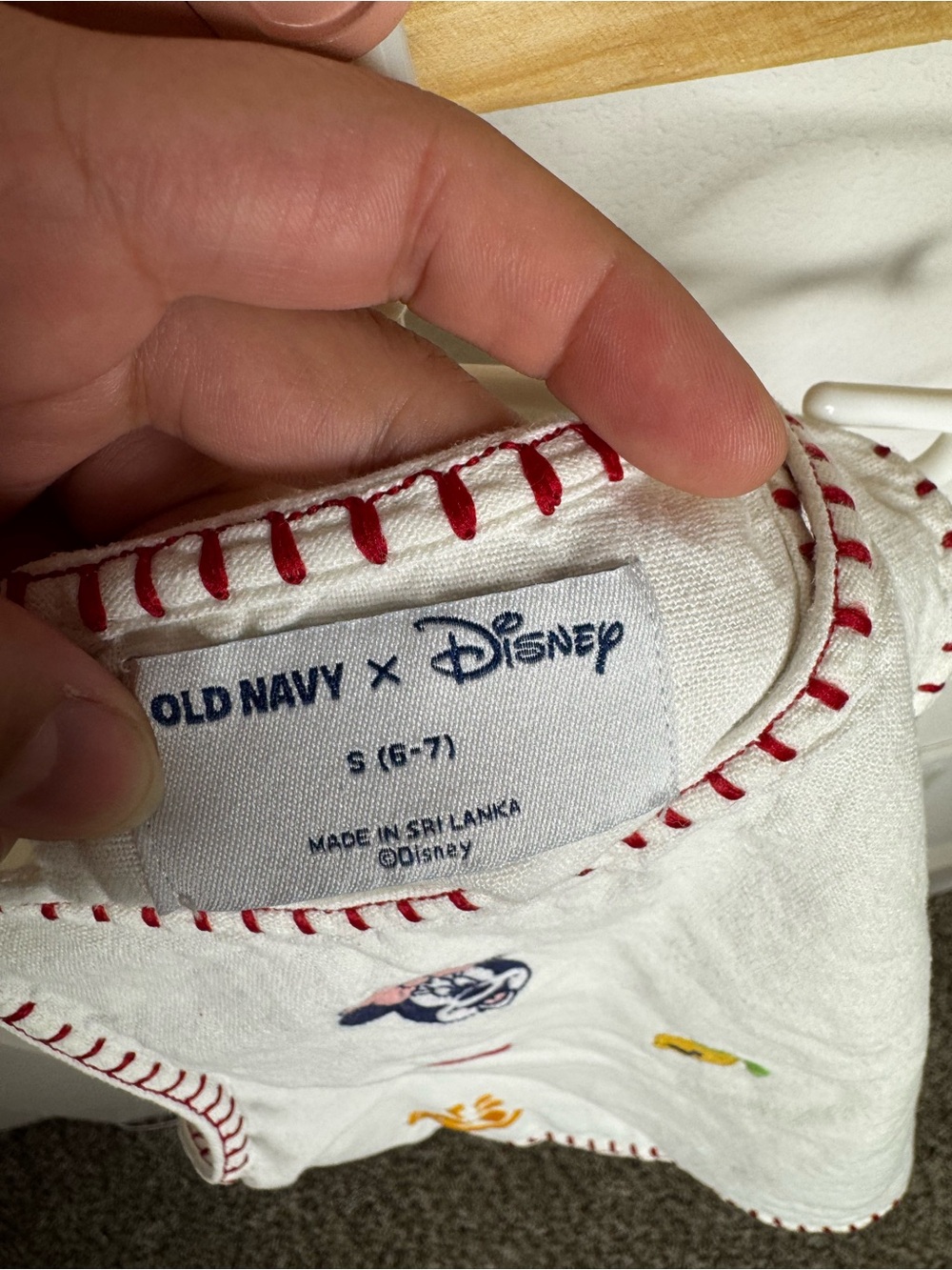 Old Navy White Baby Girl Tank Top with Minnie and Fruit Embroidery - Picture 2 of 3